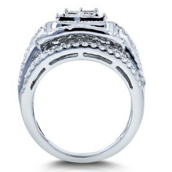 NWT LUXURY 925 sterling silver diamond engagement Ring - Picture 6 of 9